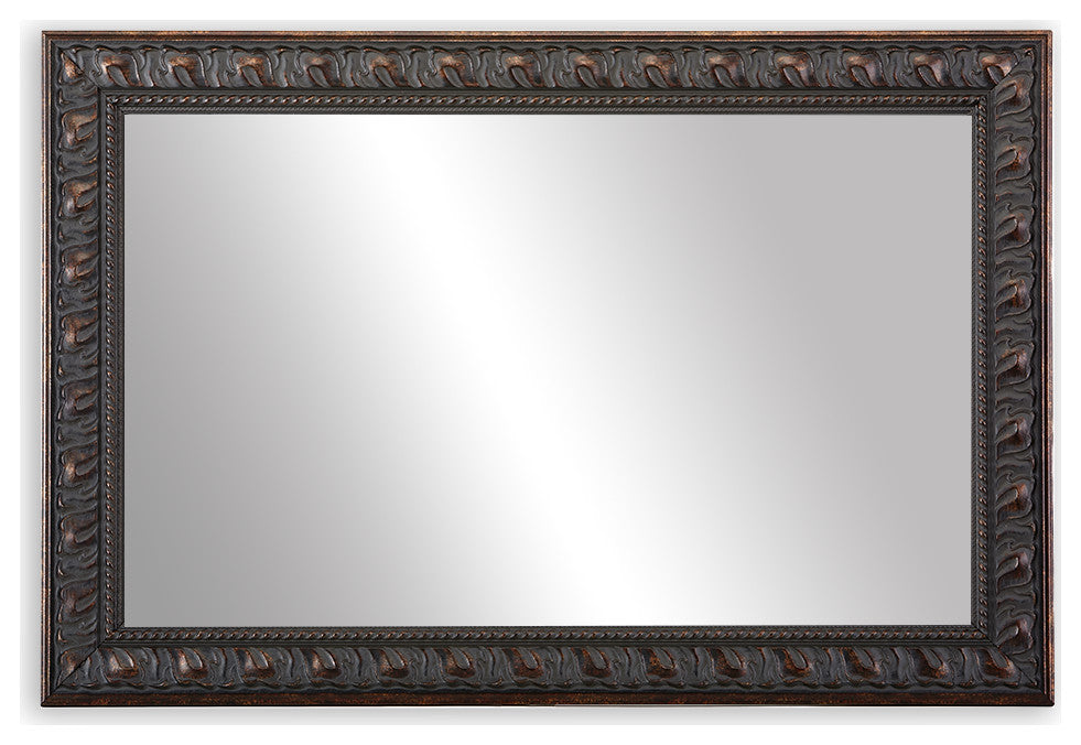 Hillsborough Framed Wall Mirror, Bronze, 28"x60"