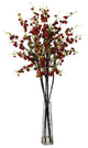 Cherry Blossoms With Vase Silk Flower Arrangement, Red