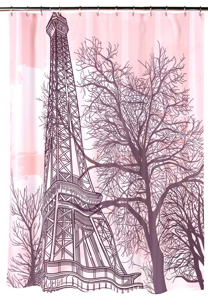 "Tour Eiffel" Fabric Shower Curtain
