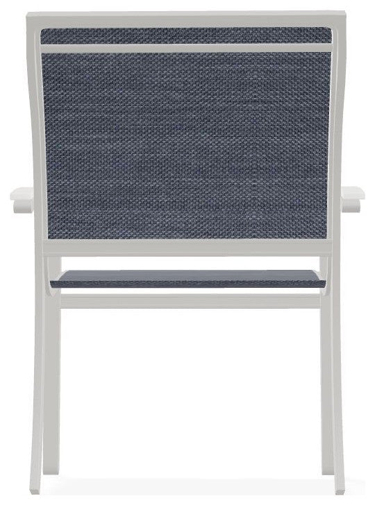 Bazza Sling Stackable Outdoor Dining Chair, Augustine Denim/Snow