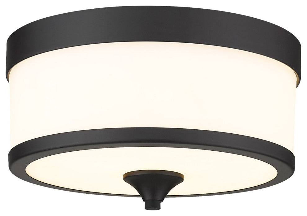 Zlite 307F-MB 3-Light Flush Mount, Etched White