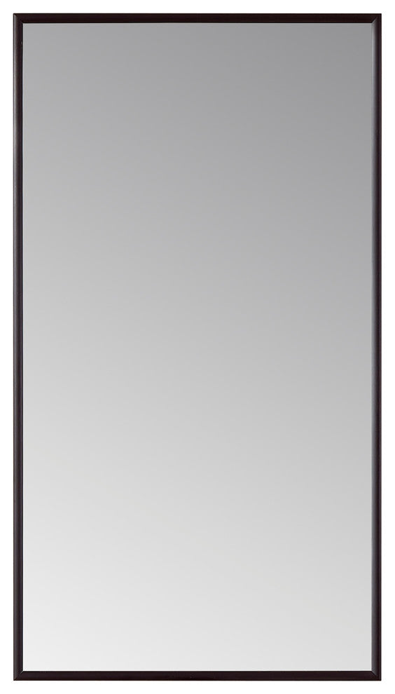 Viella Rectangular Aluminum Wall Mounted Mirror, Matte Black, 18"