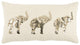 Natural Gold Sequined Elephant Trio Lumbar Pillow
