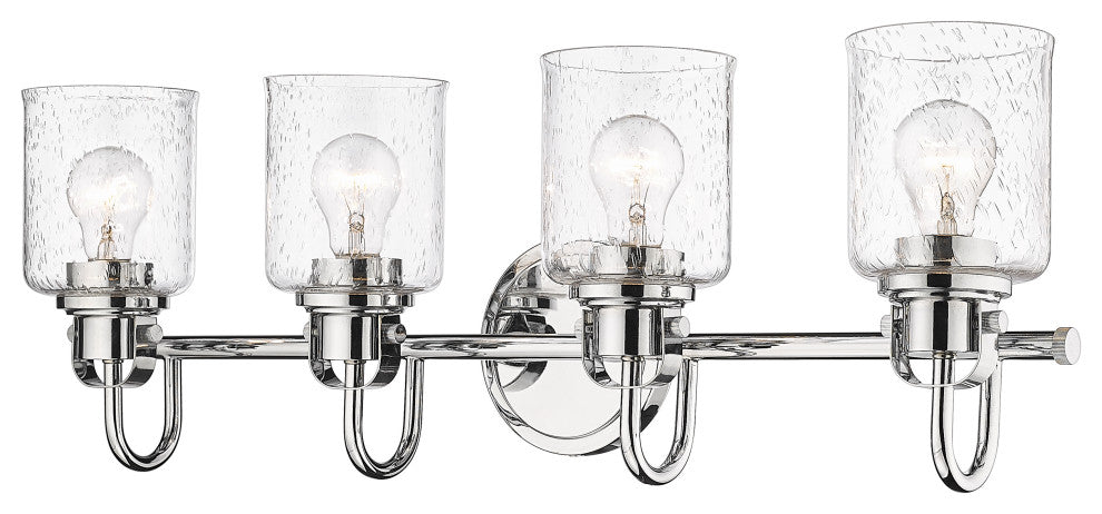 Zlite 340-4V-CH 4-Light Vanity, Clear Seeded