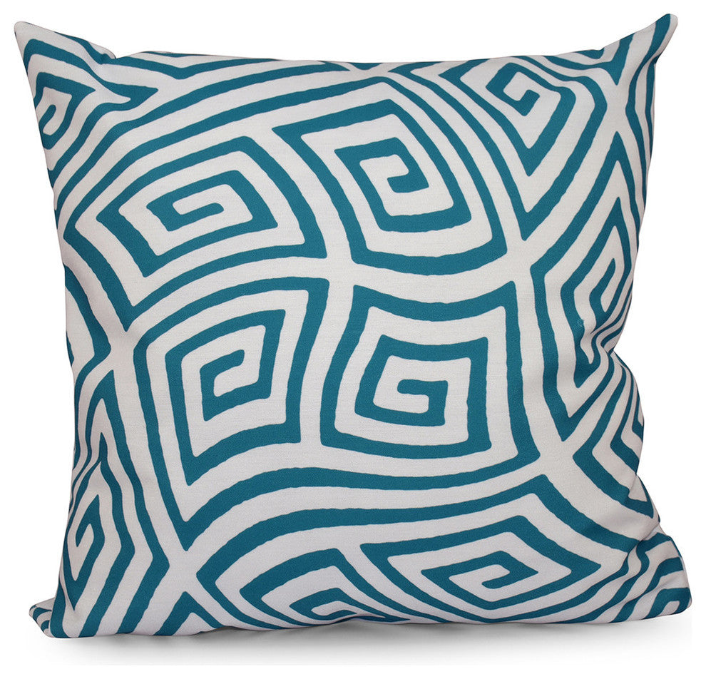 Geometric Decorative Pillow, Lake Blue, 20"x20"