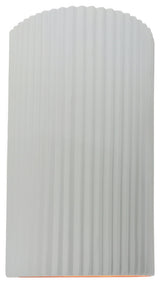 Ambiance Large Pleated Cylinder Wall Sconce, Gloss White, Standard