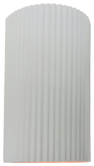 Ambiance Large Pleated Cylinder Wall Sconce, Gloss White, Standard