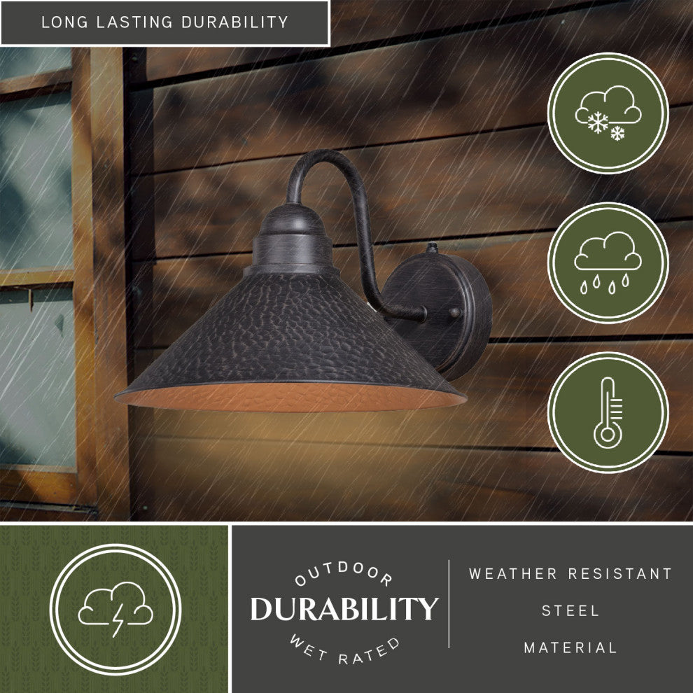 Outland 12" Outdoor Wall Light Aged Iron and Light Gold