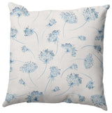 Wishing Flowers Pillow, Blue, 20"x20"