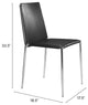 Dining Chair, Set of 4, Steel Metal, Fabric, Black, Chrome, Kitchen Cafe Bistro