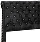 Princeton Tufted Upholstered Suede Bed, Black, King