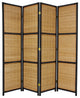 6' Tall Woven Accent Room Divider, 4 Panel, Black
