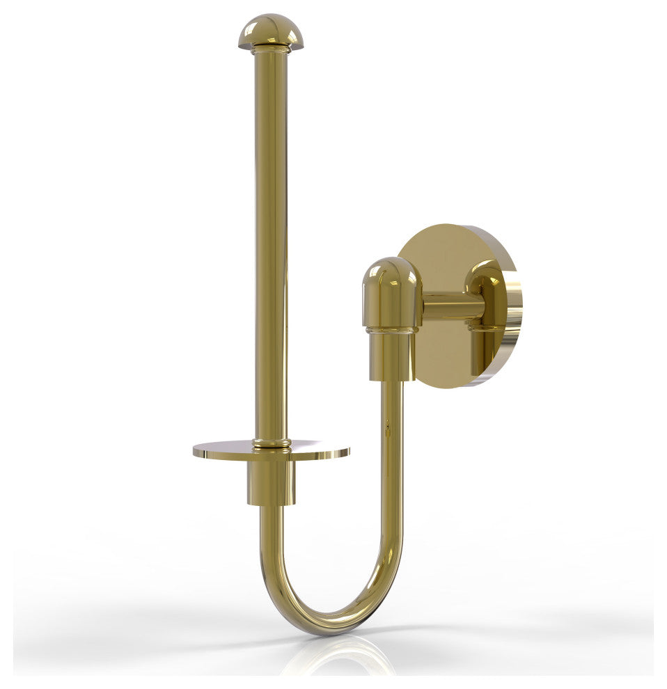 Tango Upright Toilet Tissue Holder, Unlacquered Brass