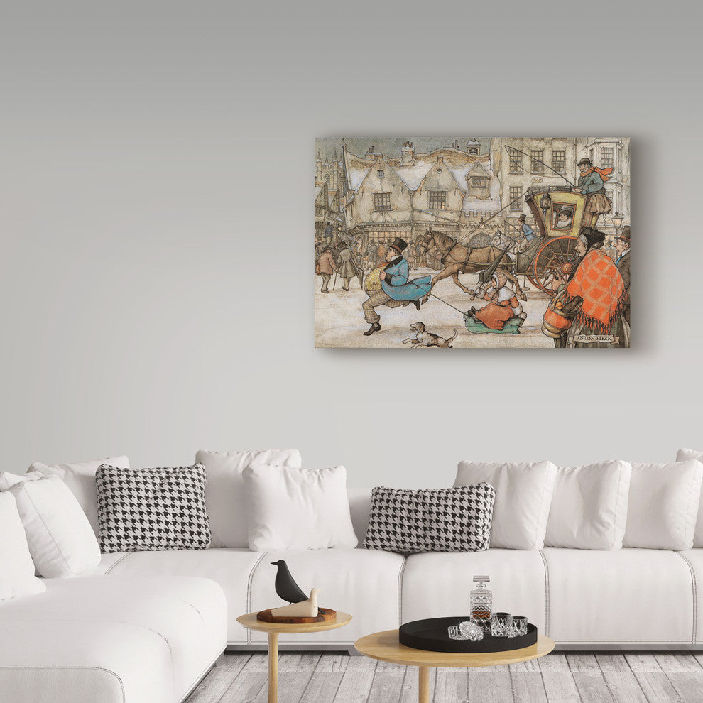 Anton Pieck 'In A Hurry' Canvas Art