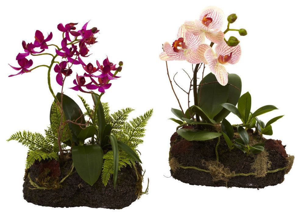 Orchid Island, Set of 2, Pink and Green
