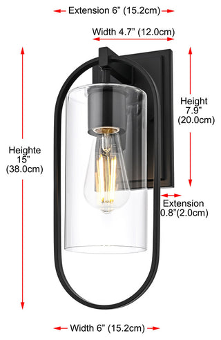 Home Living 6" Outdoor Wall Sconce, Black