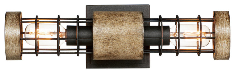 Maxim 12512 Homestead 2 Light 5" Tall Wall Sconce - Driftwood / Black