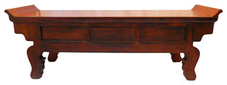 Chinese Antique Meditation Table With Drawers and Wing Top