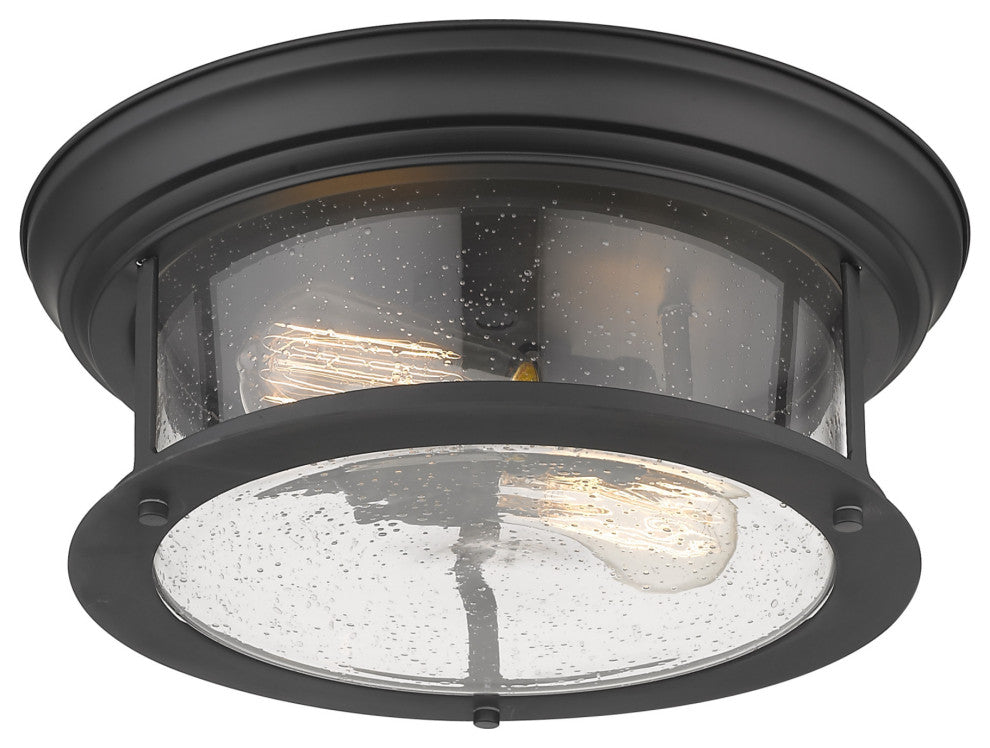 Z-Lite 727F13 Sonna 2 Light 13-1/2"W Flush Mount Drum Ceiling - Heritage Brass