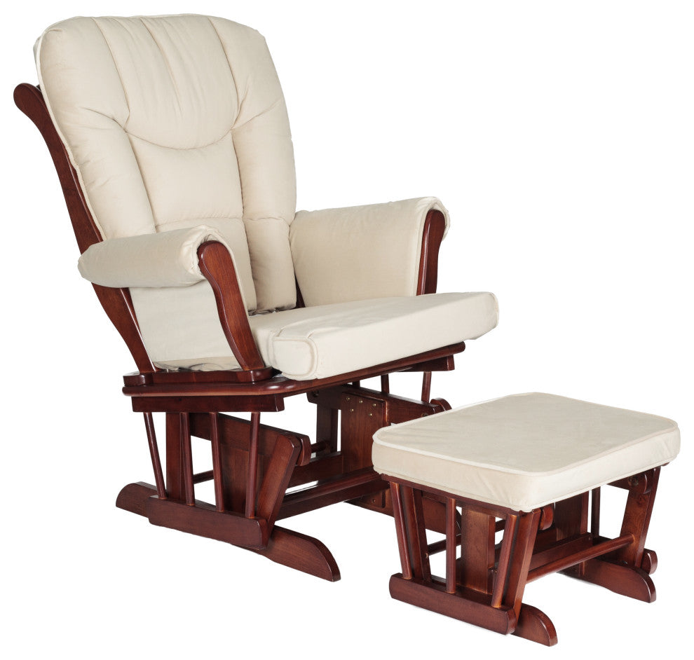 Sleigh Glider with Ottoman, Espresso