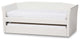 Jolene Fabric Upholstered Daybed With Trundle Bed, White