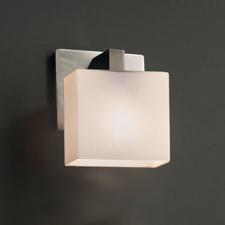 Fusion Modular 1-Light Bracket, Rectangle, Brushed Nickel, Opal Shade