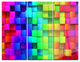 "Rainbow of Colorful Boxes" Glossy Metal Wall Art, 3 Panels, 36"x28"