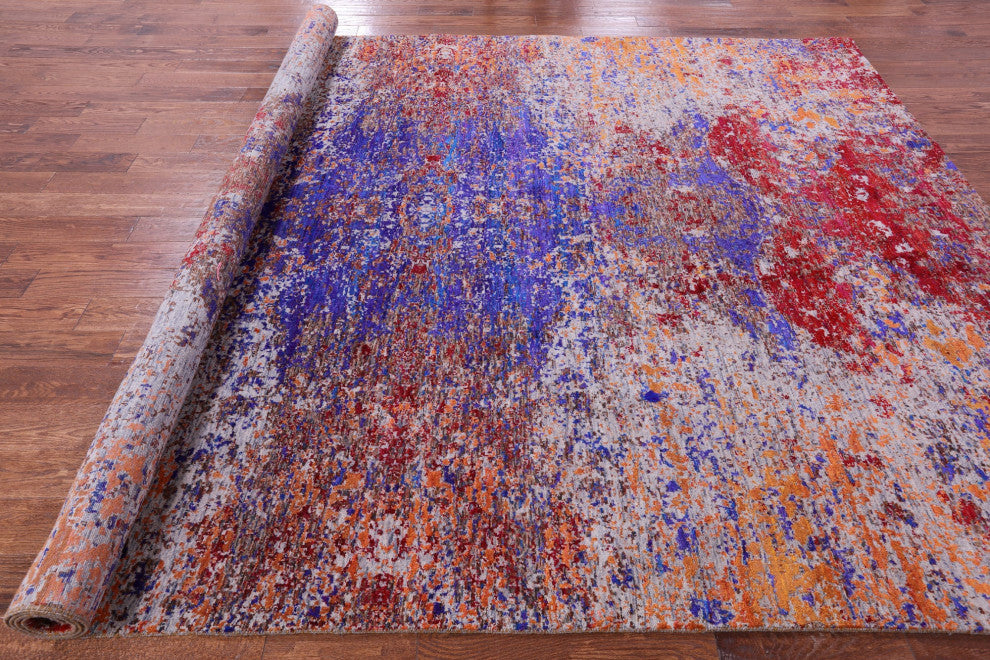 8' 10" X 12' 3" Wool & Silk Handmade Modern Rug - Q15813
