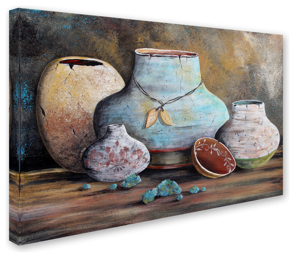 Jean Plout ''Clay Pottery Still Life 2'' Canvas Art, 12x19