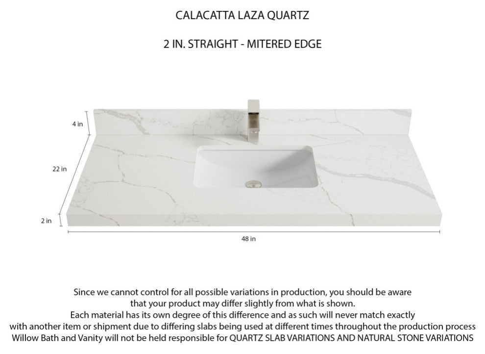 Sonoma Teak 48 Single Sink Bath Vanity in Dark Natural with 2" Calacatta Laza