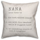 Nana Definition 18x18 Throw Pillow