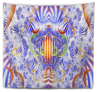 Magical Fairy Pattern Blue Abstract Wall Tapestry, 39"x32"