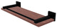 Montero 16" Solid Wood Shelf with Gallery Rail, Matte Black