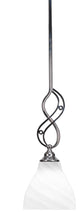 Jazz Mini Pendant In Chrome Finish With 6.25" White Marble Glass