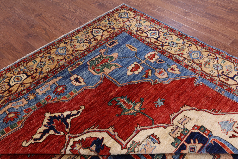 Hand Knotted Persian Fine Serapi Wool Rug 9' 8" X 13' 5" - Q12431