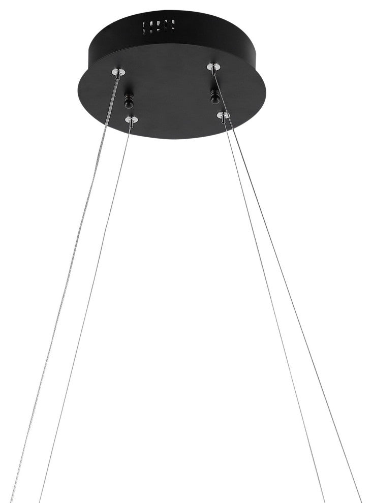 Roman 40.75" 5-Light Bohemian Coastal Iron Linear Integrated LED Pendant, Black