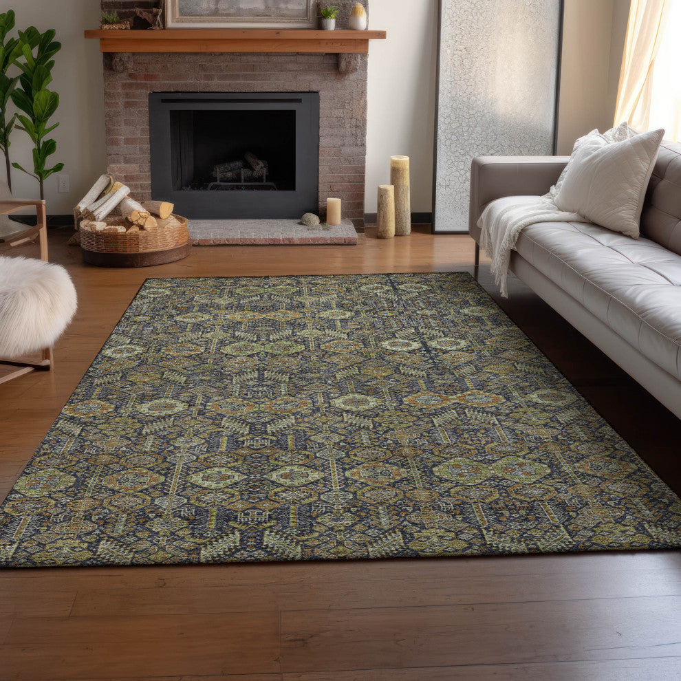 Premium Machine Washable Mayfield AMF574 Paprika 3' x 5' Rug