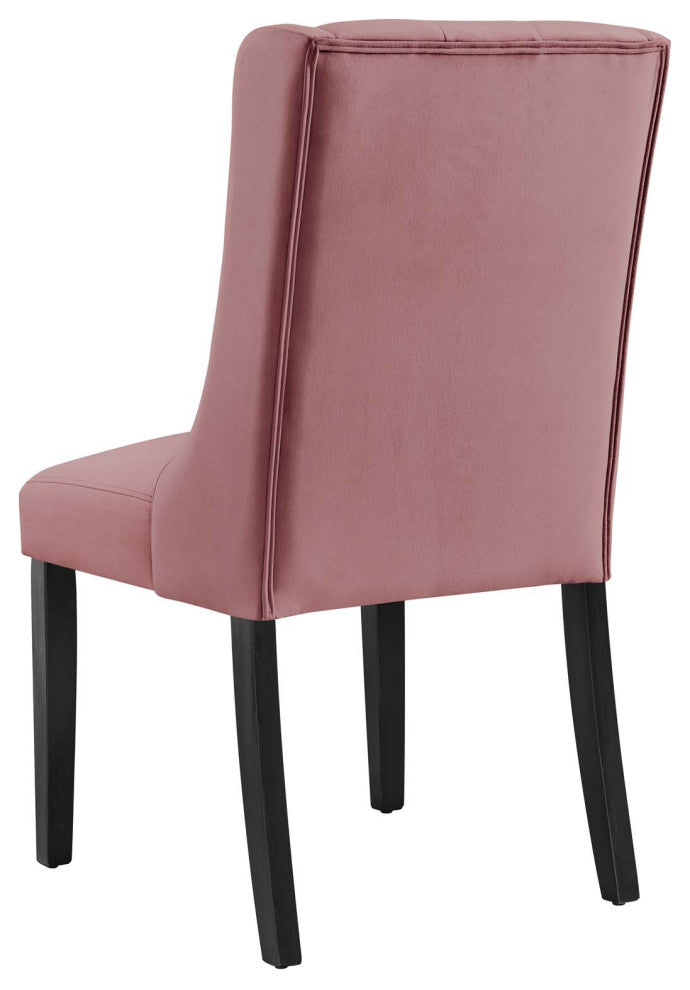 Side Dining Chair, Set of 2, Pink, Velvet, Modern, Cafe Bistro Hospitality