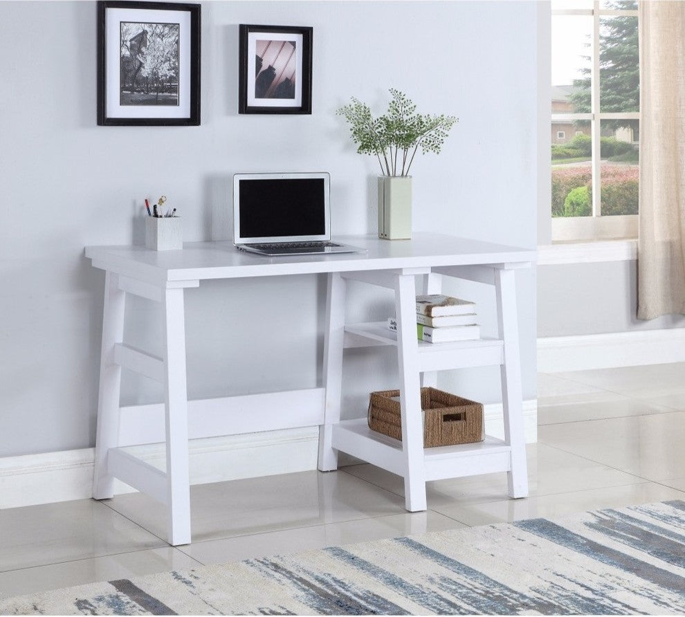 Sophisticated Wooden Writing Desk, White