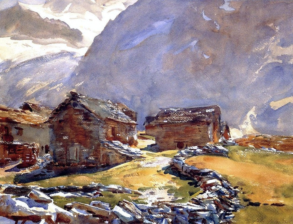 John Singer Sargent Simplon Pass: Chalets, 21"x28" Wall Decal