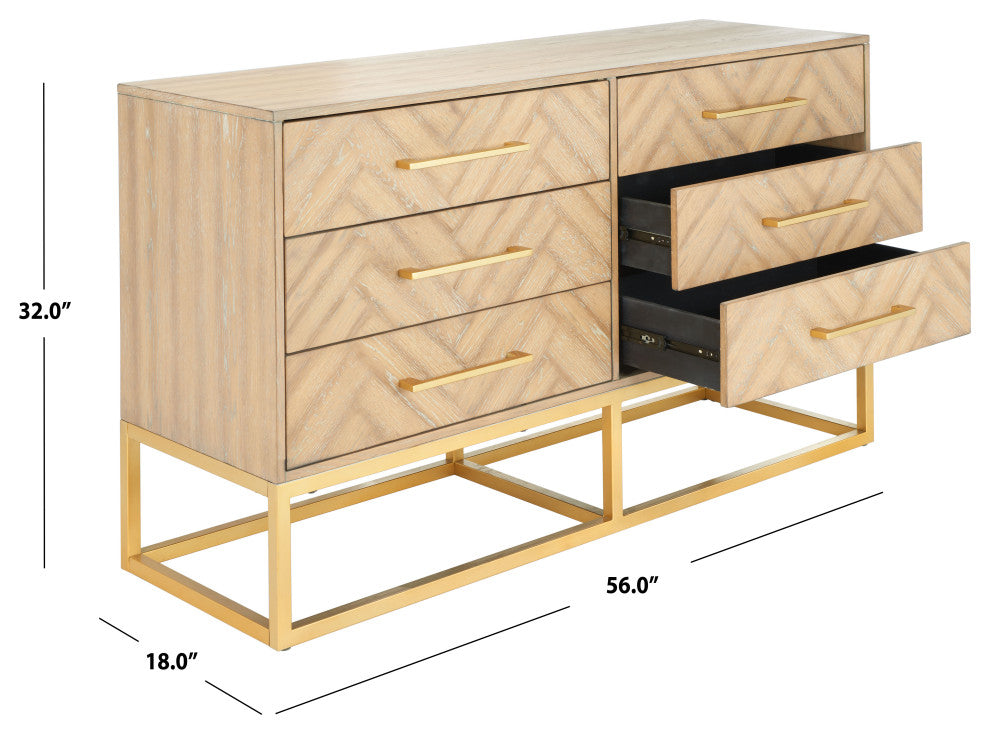 Safavieh Couture Estelle Dresser, Rustic Oak