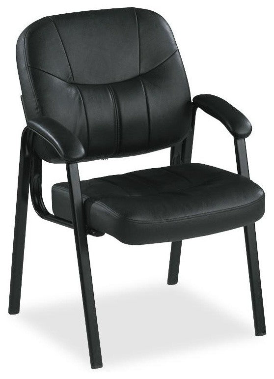 Lorell Chadwick Executive Leather Guest Chair, Leather, Leather Black Seat