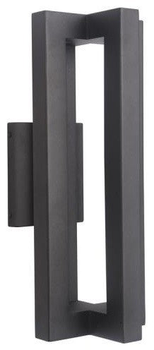 Textured Black LED Outdoor Wall Lantern from the Kai Collection