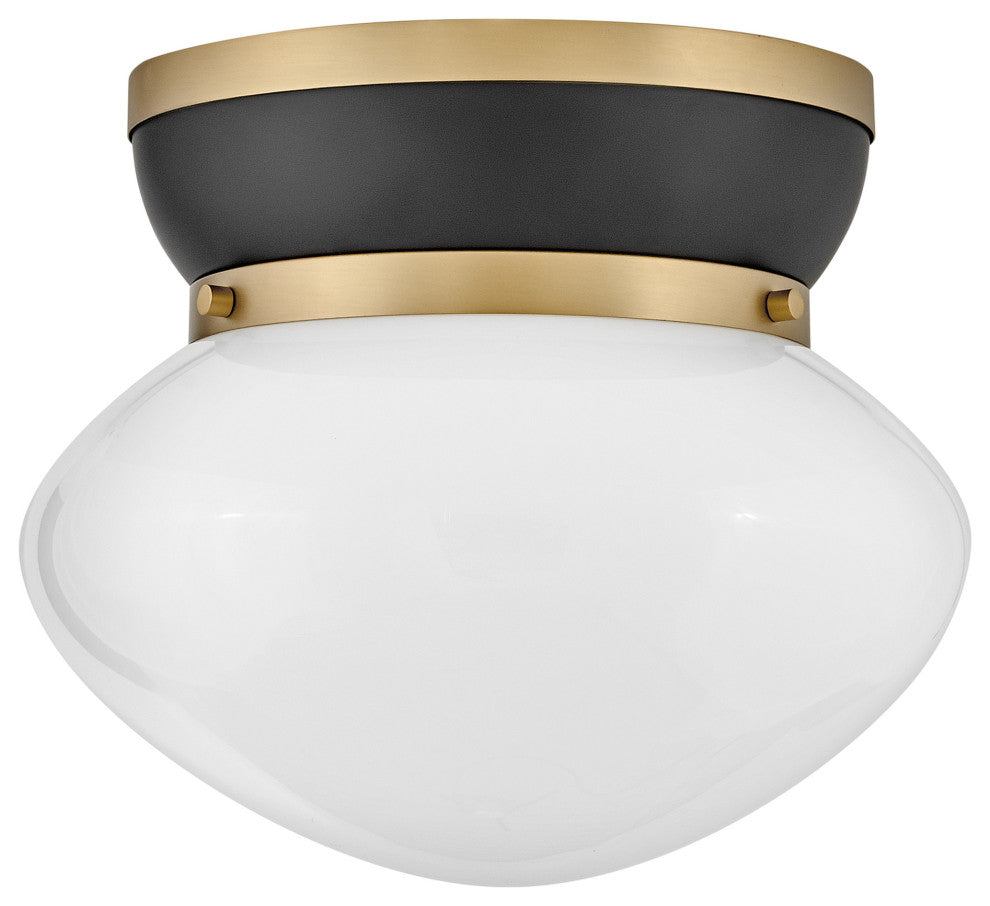 Lark 83601 Lucy 12"W Flush Mount Bowl Ceiling Fixture - Lacquered Brass /