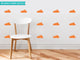 Clouds Fabric Wall Decals, Set of 18 Clouds, Orange
