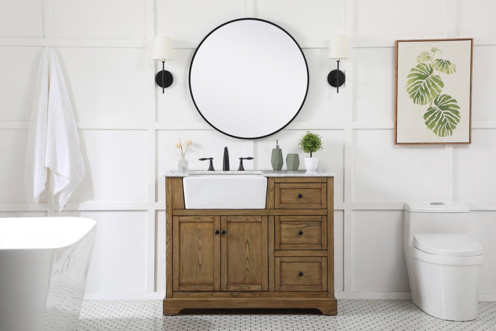 Home Living 22" Farmhouse Driftwood-Light Bathroom Vanity