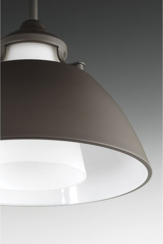 Carbon 1-Light Pendant with Metal Shade, 11"
