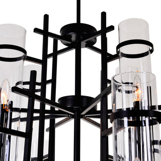 Sierra 12 Light Up Chandelier With Black Finish