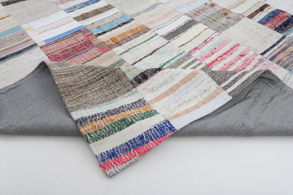 Rug N Carpet - Handmade Turkish 9' 11'' x 13' 1'' Unique Patchwork Kilim Rug