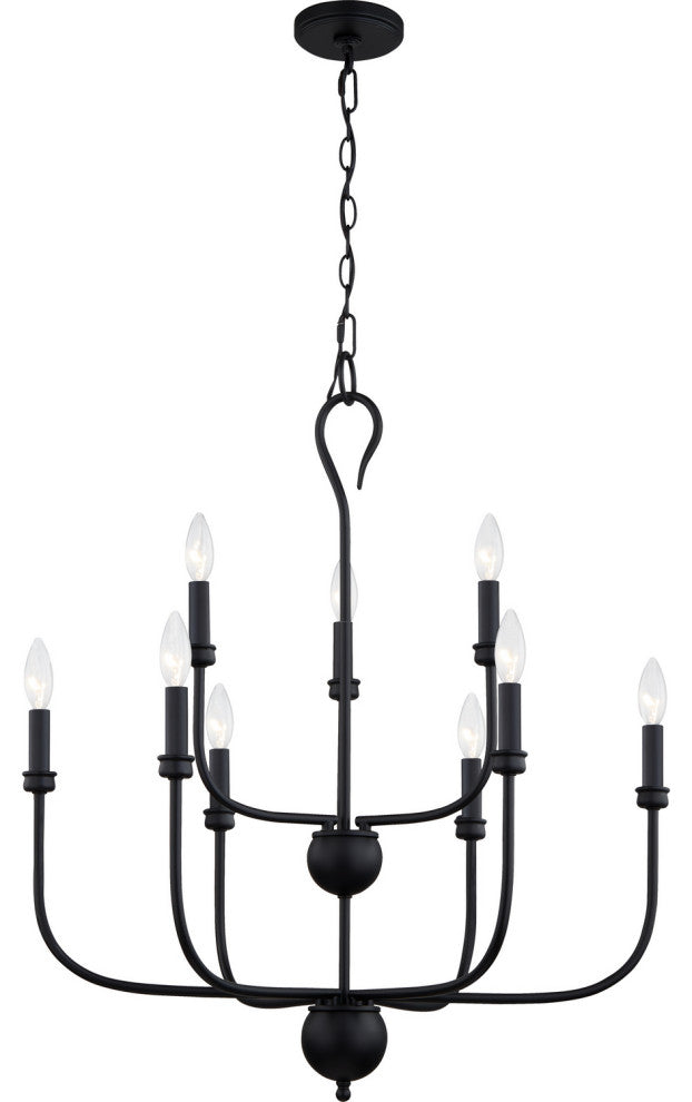 Blanche 9-Light Chandelier, Matte Black